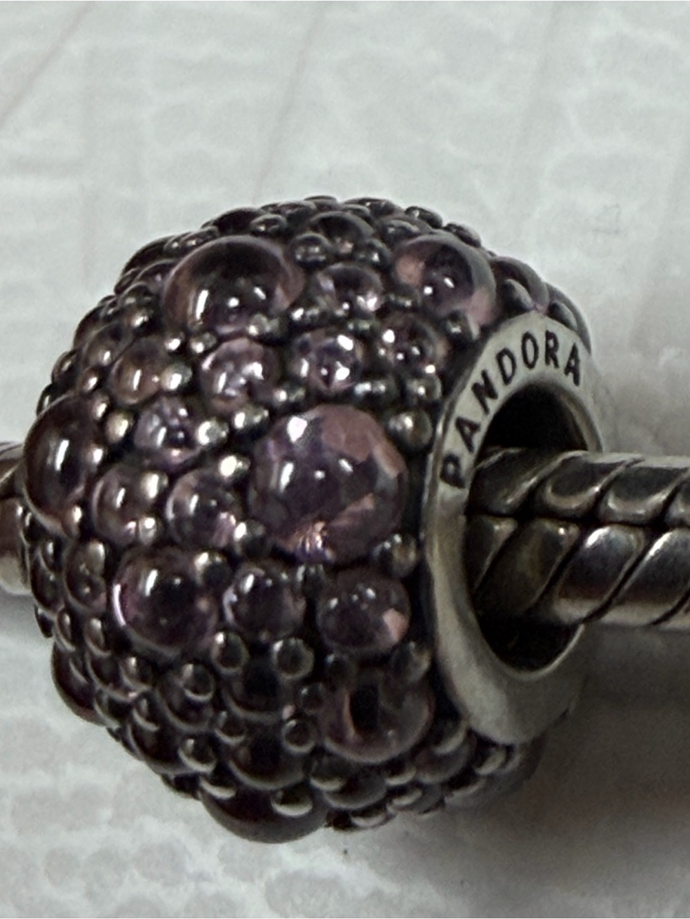 Pandora Purple Pavé Bubble Charm